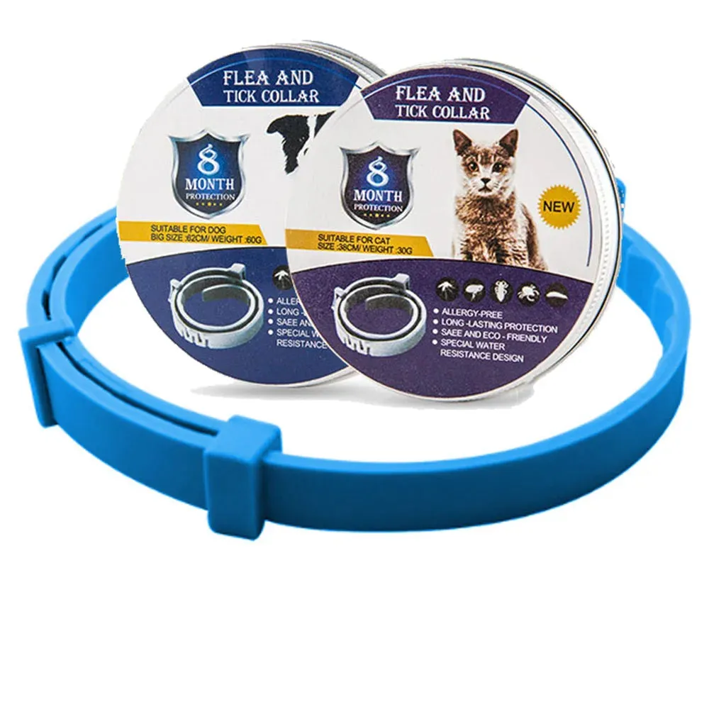 Pet Flea and Tick Collar for Dogs Cats Up To 8 Month Flea Tick Prevention Collar Anti-mosquito & Insect Repellent Puppy Supplies