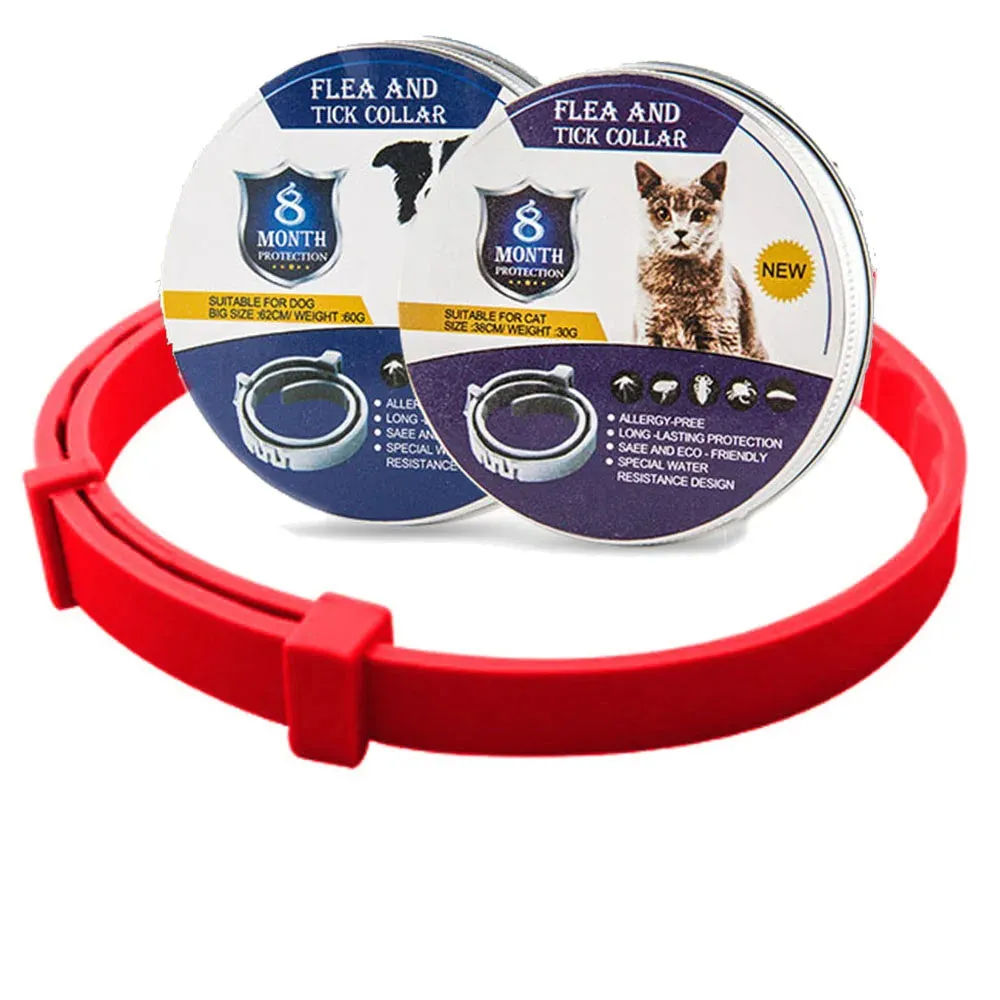 Pet Flea and Tick Collar for Dogs Cats Up To 8 Month Flea Tick Prevention Collar Anti-mosquito & Insect Repellent Puppy Supplies