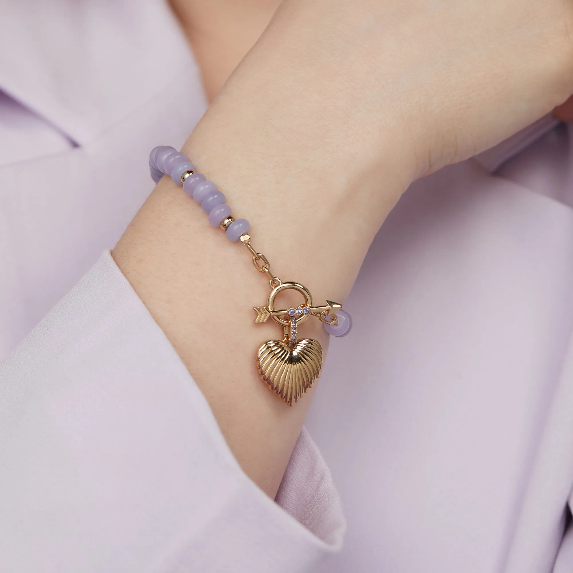 Puffy Heart Toggle Bracelet