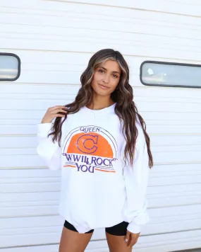 Queen Clemson Tigers Will Rock You White Thrifted Sweatshirt