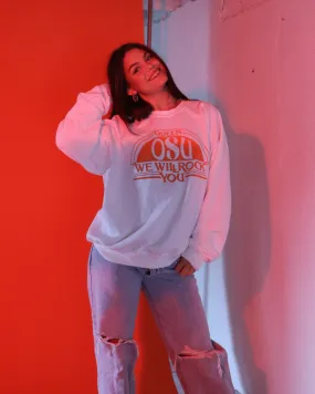 Queen OSU Cowboys Will Rock You White Thrifted Sweatshirt