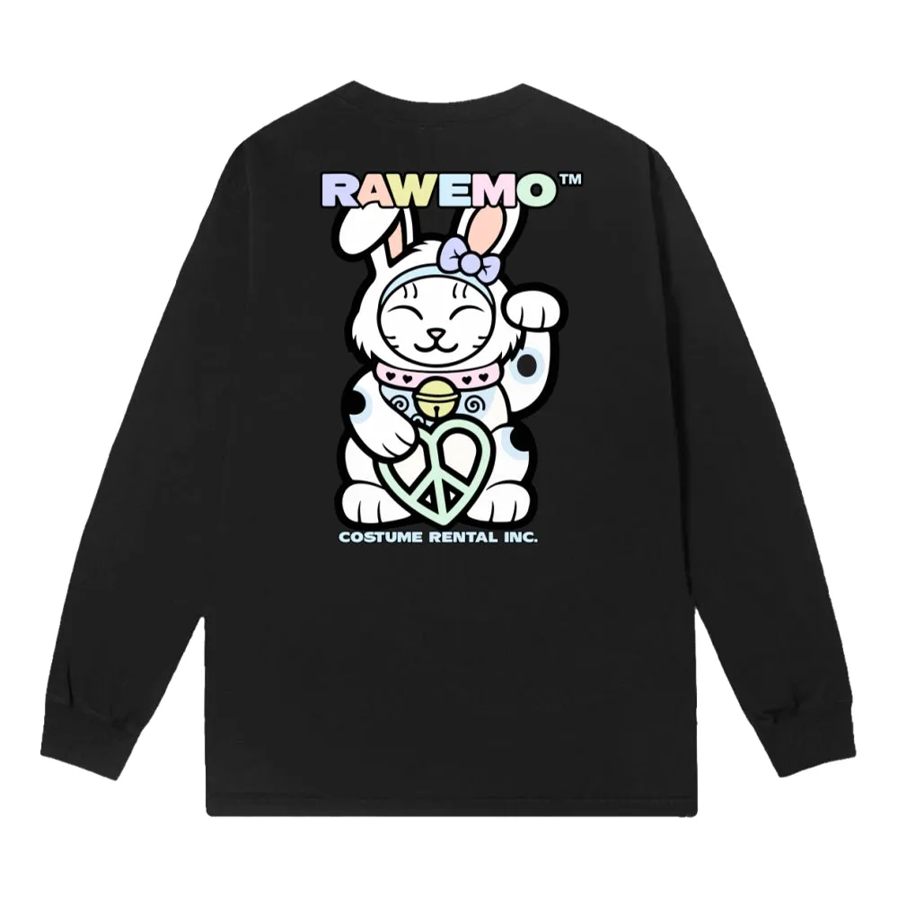 RAW EMOTIONS VALENTINE RABBIT CAT LS TEE-BLACK