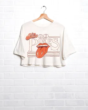 Rolling Stones OSU Cowboys Stoned White Cropped Tee