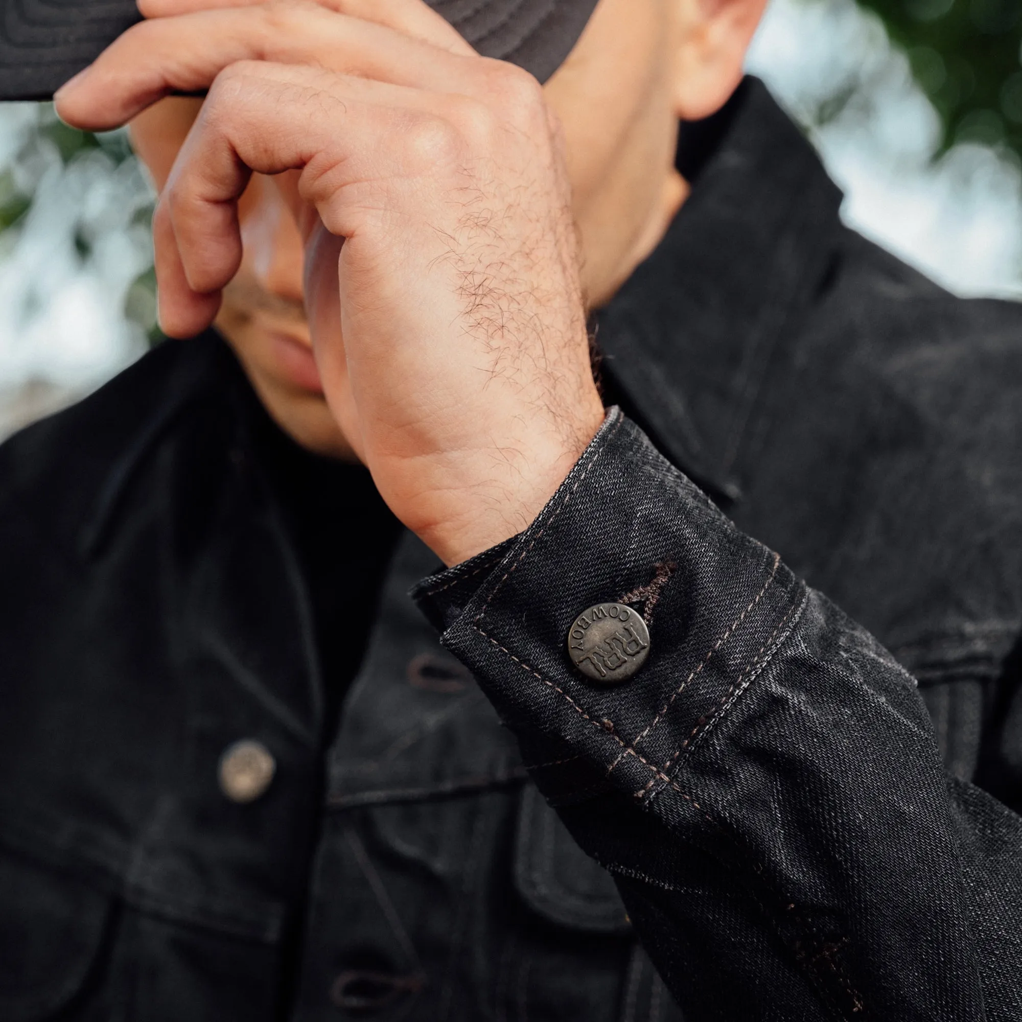 RRL Denim Trucker Jacket Worn in Black Wash