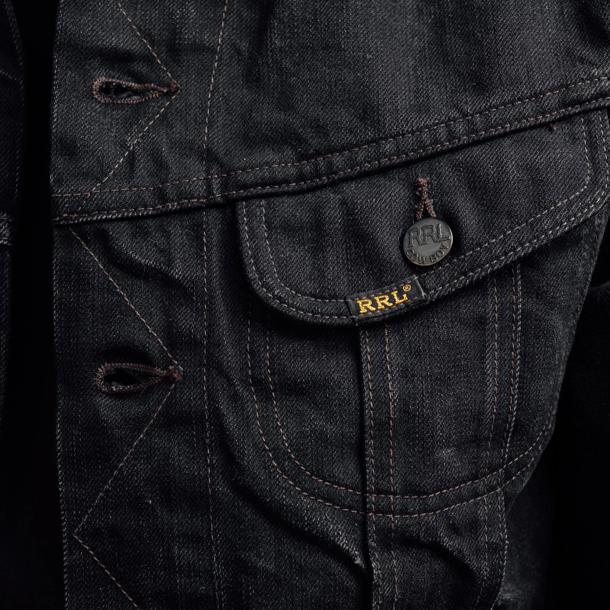 RRL Denim Trucker Jacket Worn in Black Wash