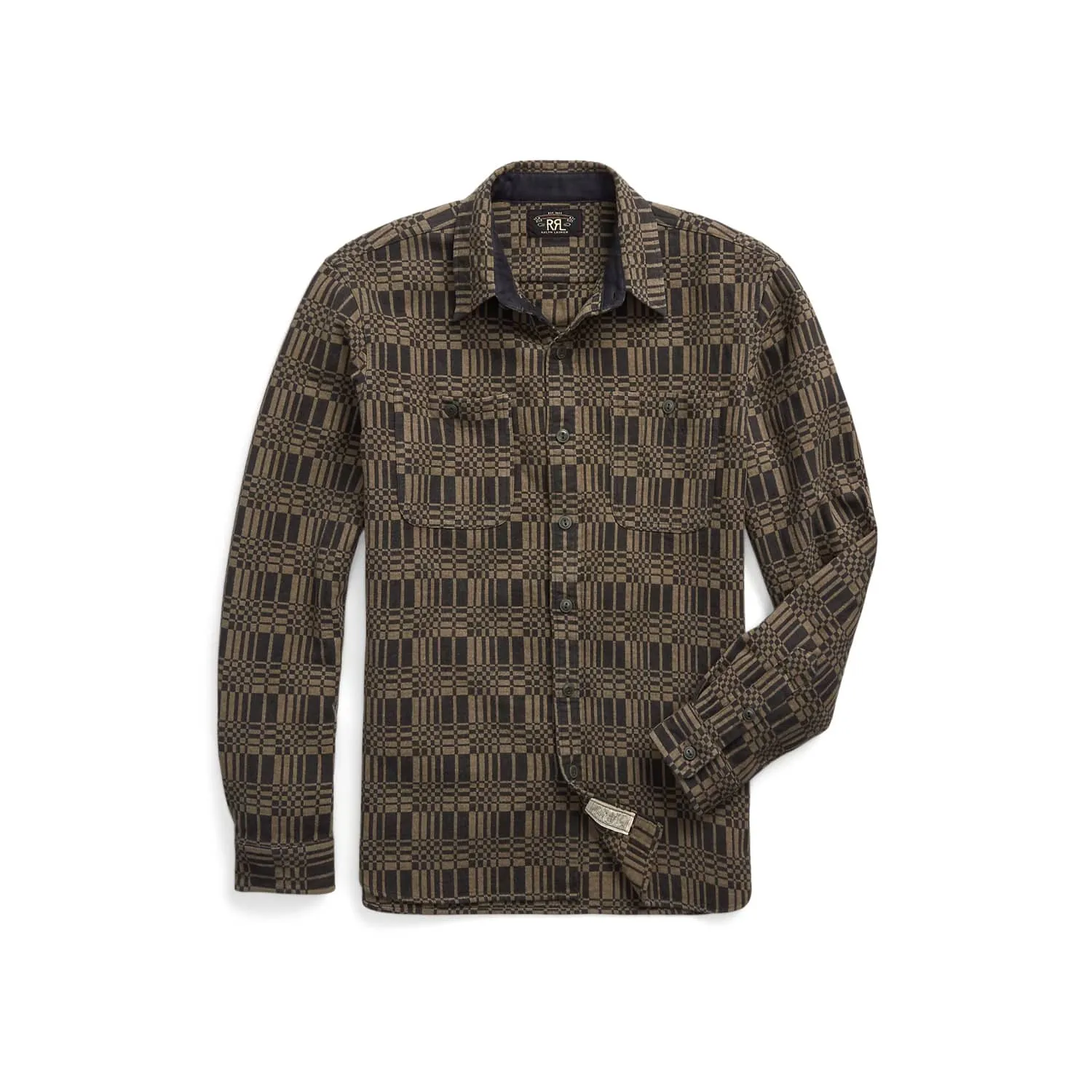 RRL Patterned Jacquard Workshirt Grey/ Multi FINAL SALE