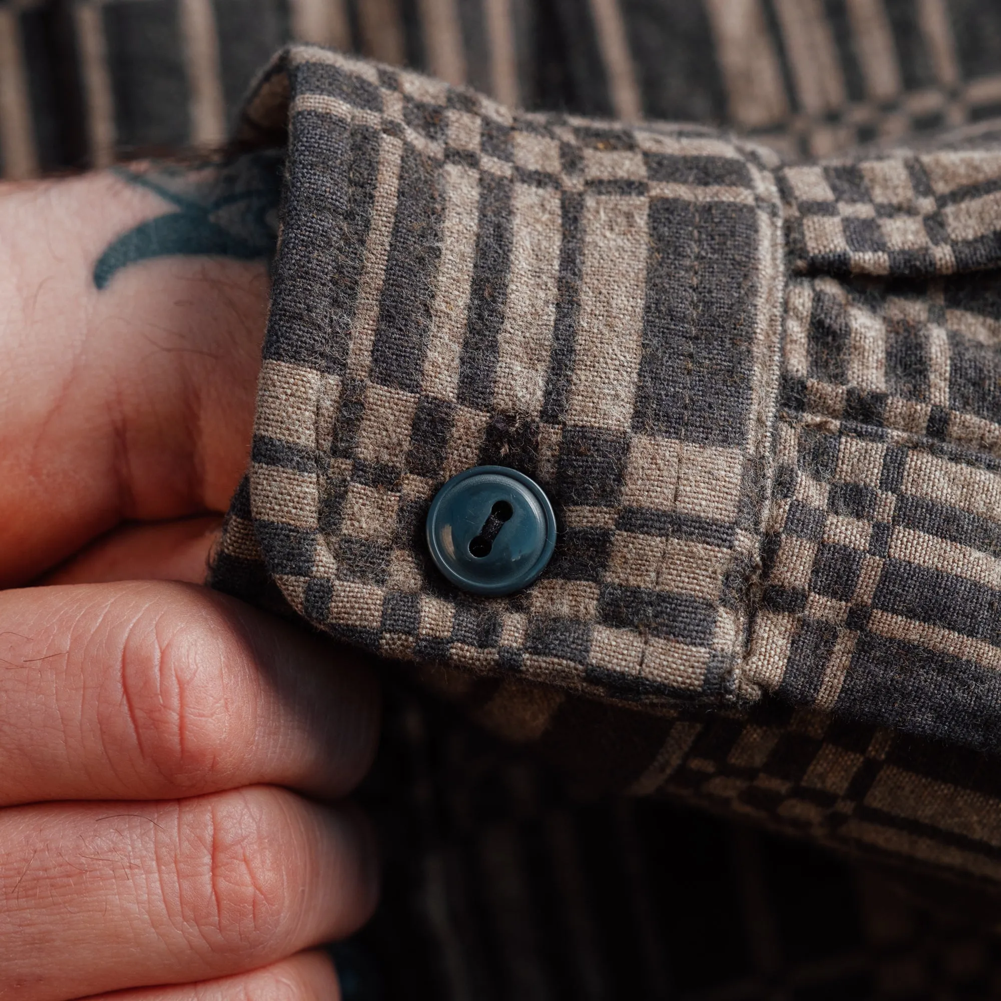 RRL Patterned Jacquard Workshirt Grey/ Multi FINAL SALE