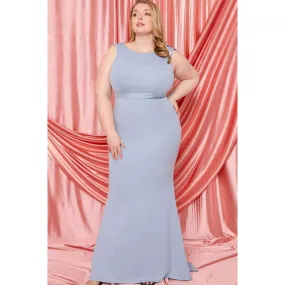 Ruffle Drapped Tail Plus Size Maxi Dress