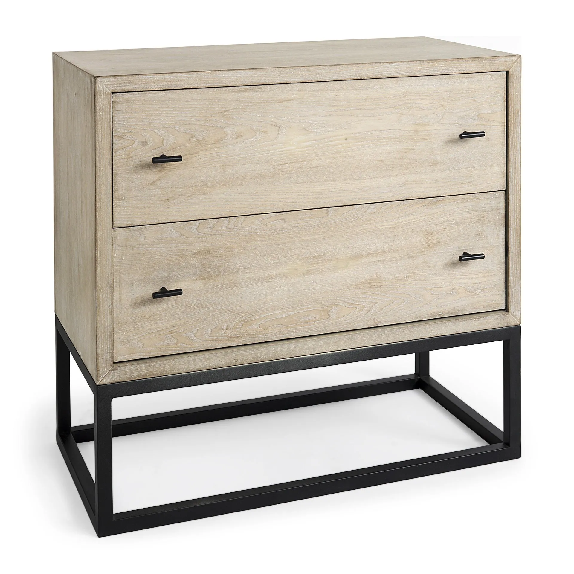 Rustic Modern Light Wash Two Drawer Chest