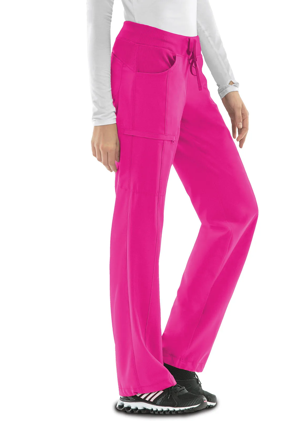 Scrub Pants - Cherokee Infinity Women's Straight Leg Drawstring Pant - Carmine Pink, 1123A