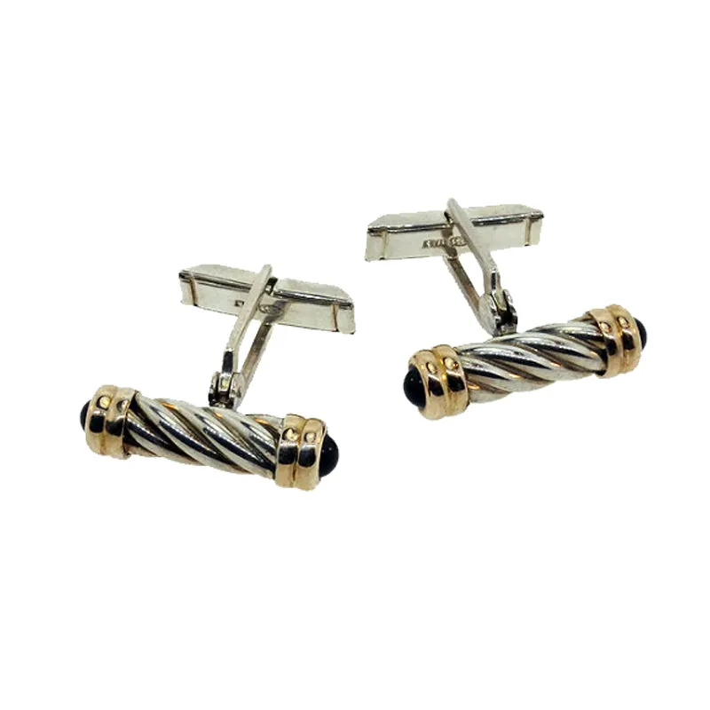 Sterling Silver & Black Onyx Cufflinks