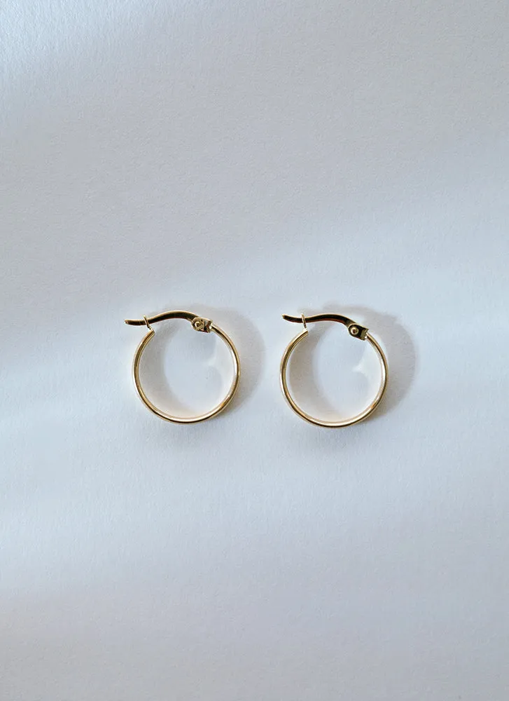 Tay small round earrings 14k gold