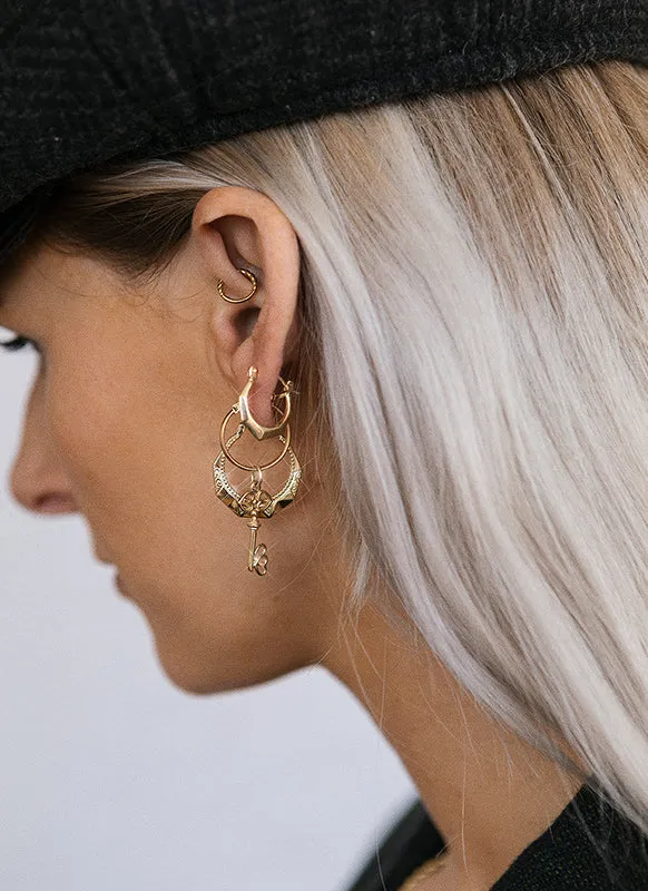 Tay small round earrings 14k gold