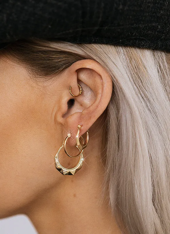 Tay small round earrings 14k gold