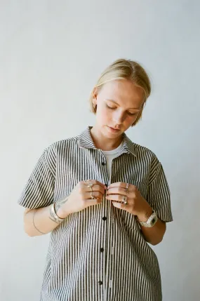 The Saturday Project - Leisure Shirt - Black Stripe