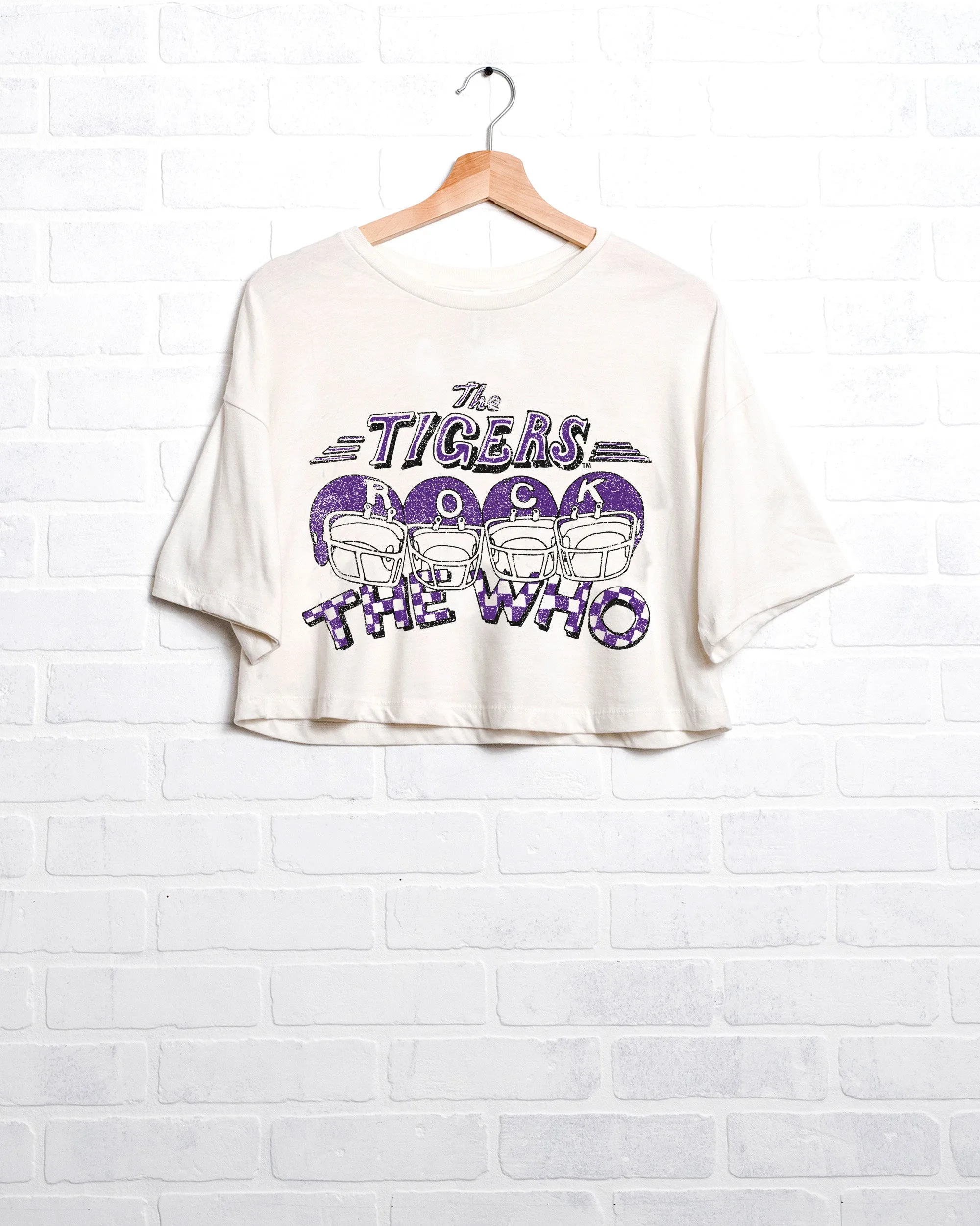 The Who LSU Tigers Rock White Cropped Tee