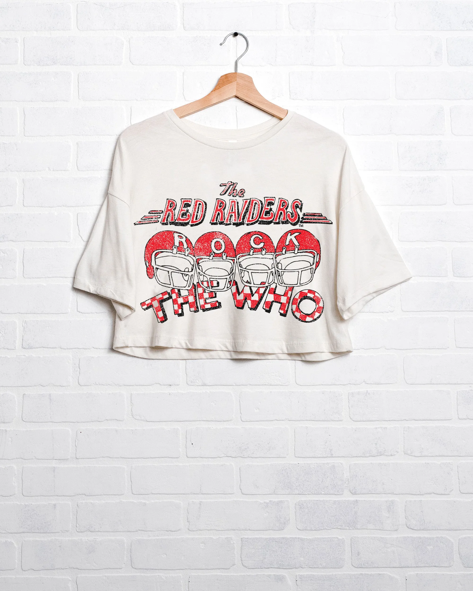 The Who Texas Tech Rock White Cropped Tee