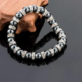 Tibetan Silver color Black Stone Bracelet