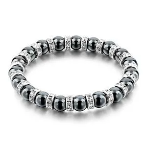 Tibetan Silver color Black Stone Bracelet