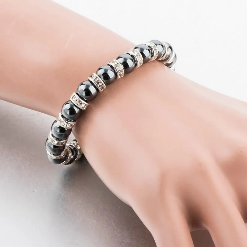 Tibetan Silver color Black Stone Bracelet