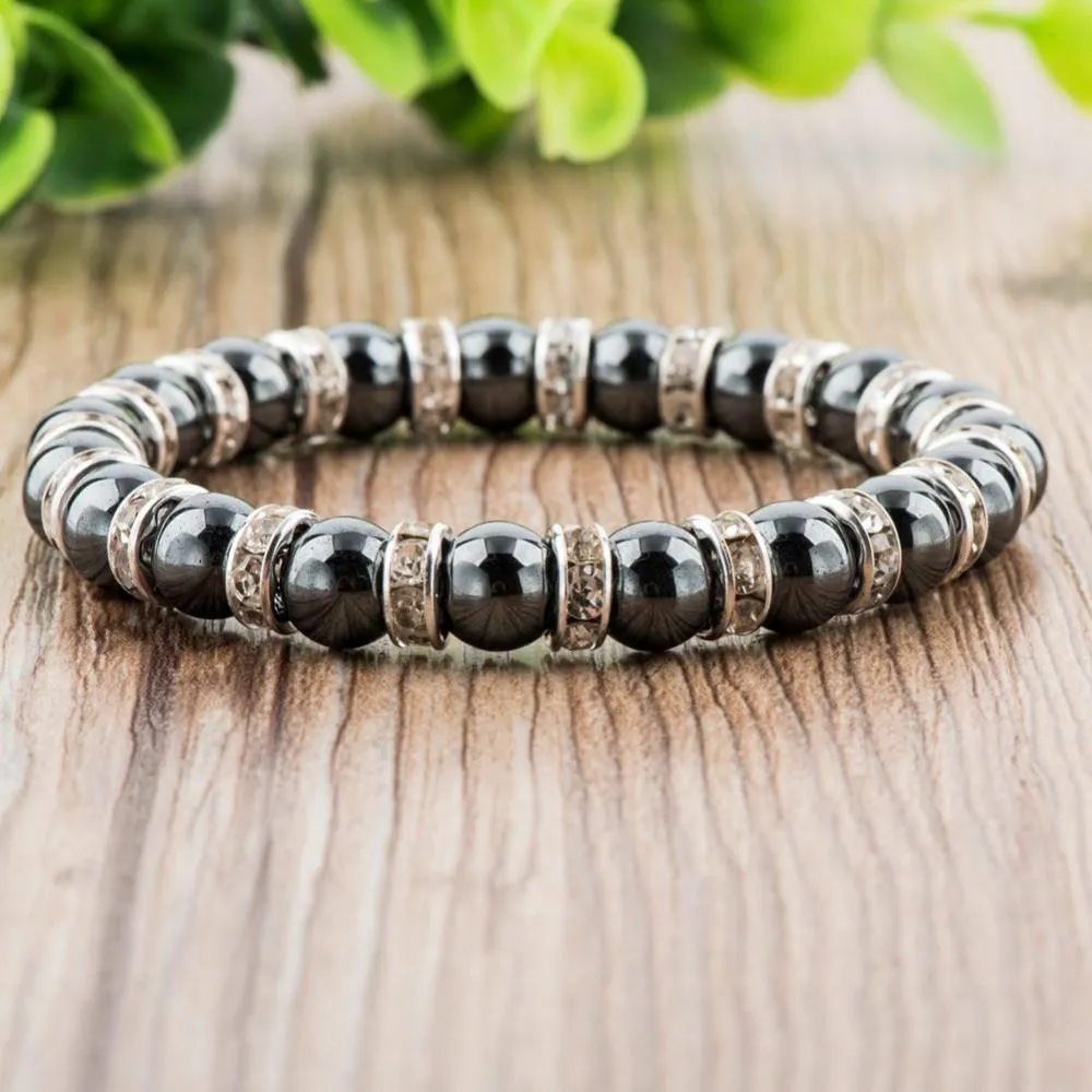 Tibetan Silver color Black Stone Bracelet