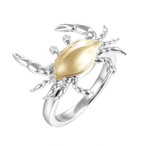 Two-Tone Blue Crab Ring