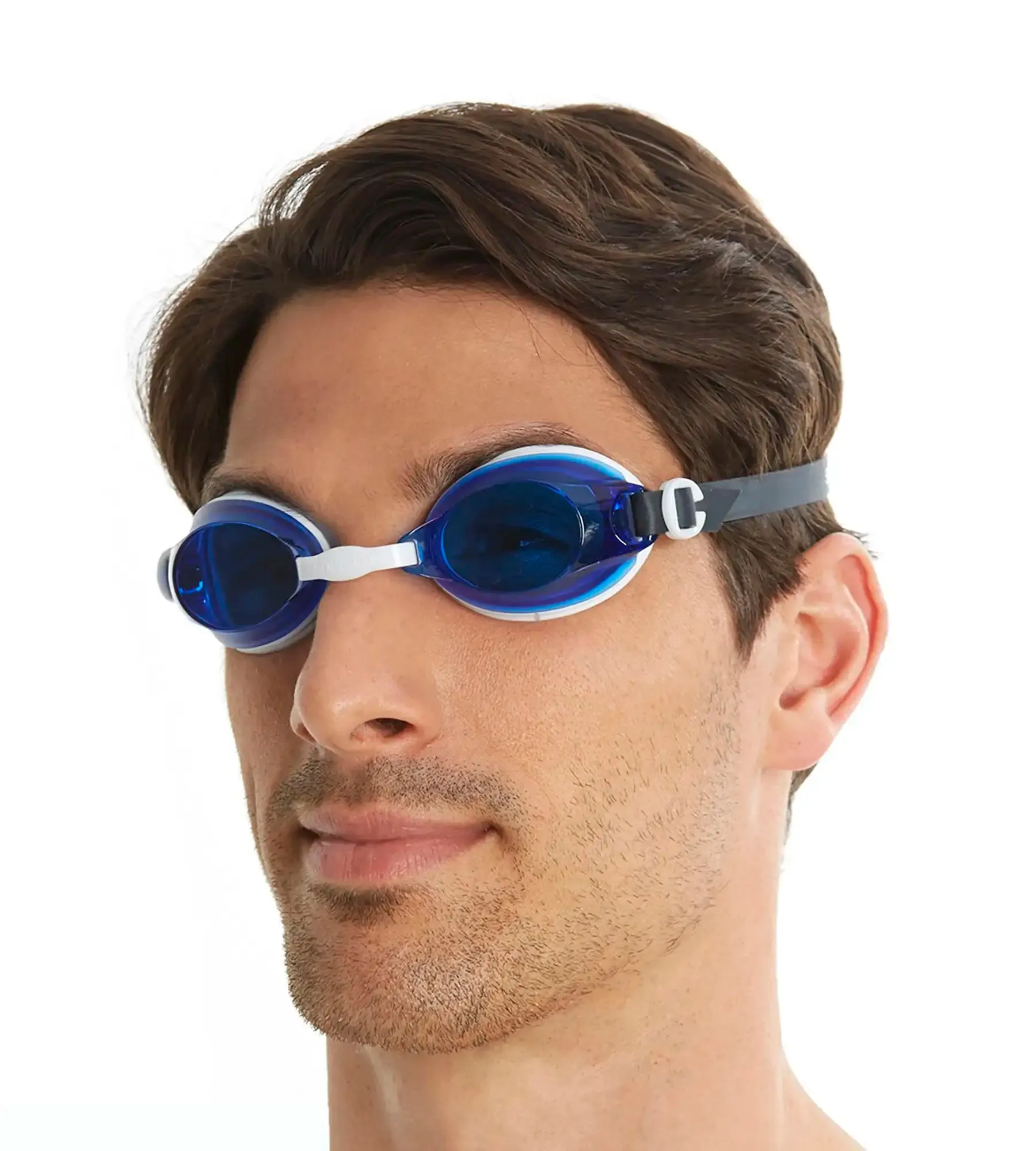 Unisex Adult Jet Tint-Lens Swim Goggles - Blue & White