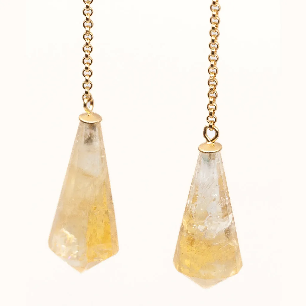 Vida Citrine Drop Pendant Earrings