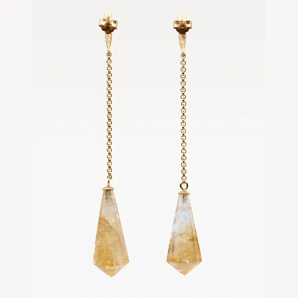 Vida Citrine Drop Pendant Earrings