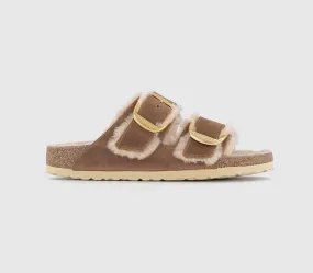 Womens Birkenstock Arizona Big Buckle Shearling Cognac Uk Size 3.5