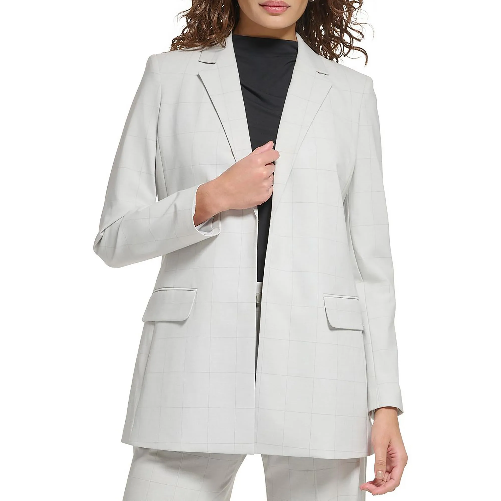 Womens Suit Separate Career Open-Front Blazer