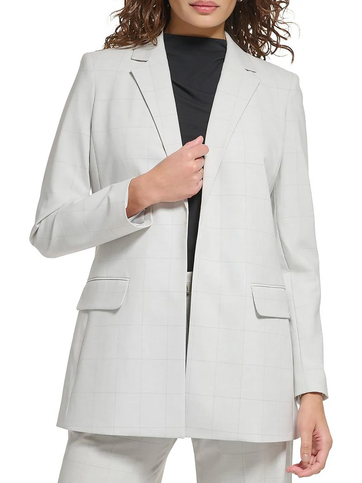 Womens Suit Separate Career Open-Front Blazer