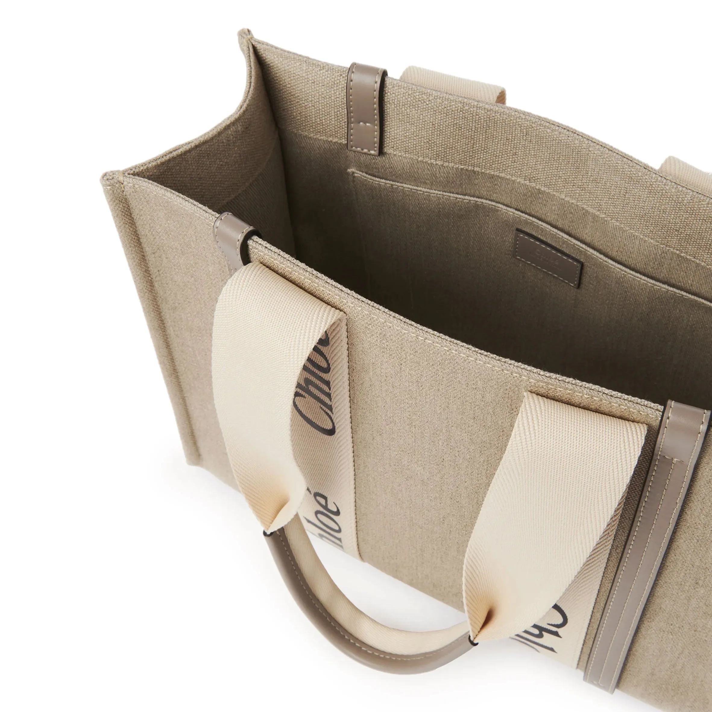 Woody Tote Medium Canvas, Musk Grey