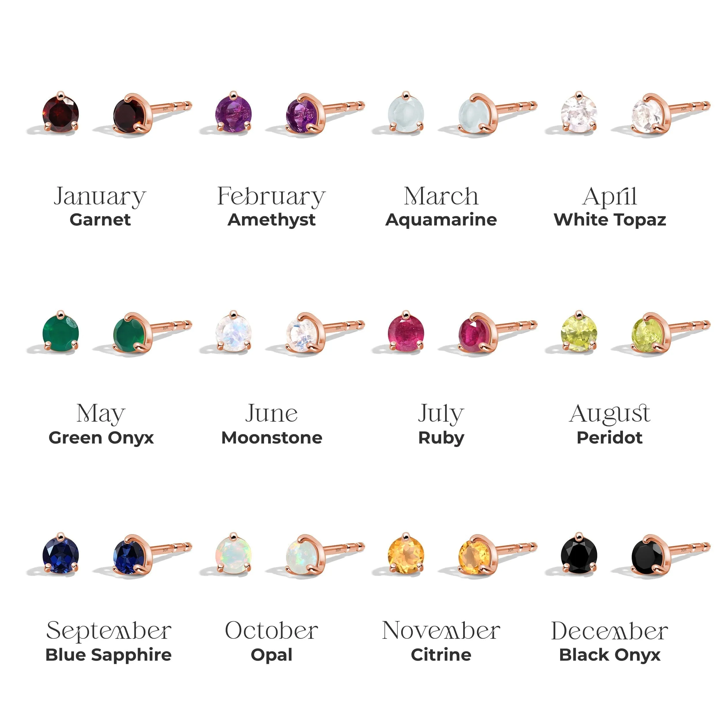 Zodiac Birthstone Studs - Cancer Ruby